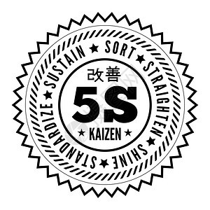 5S方法Kaizen管理来自Japan排序StratenShine标准化与持续矢量插图图片