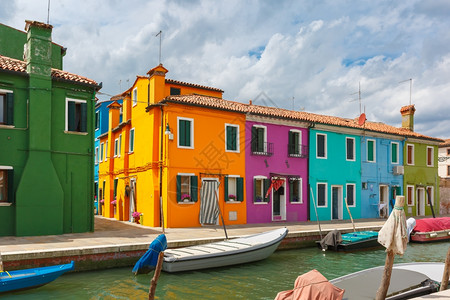 威尼斯人意大利威尼斯著名的布拉诺岛背景