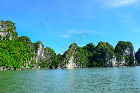 前海湾越南哈隆湾的Limestone岩石背景