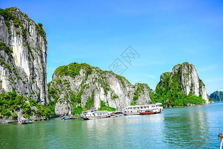 东澳岛越南哈隆湾的Limestone岩石背景