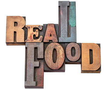 实际食物字抽象混合印刷木材型品块中的孤立文字健康饮食和生活方式概念图片