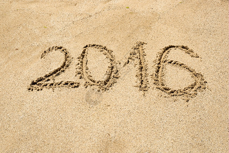 2016年在沙滩上湿写的数位图片