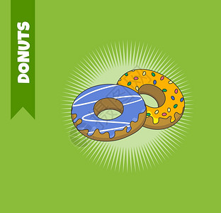 甜圈主题食物矢量艺术图解甜圈主题背景图片