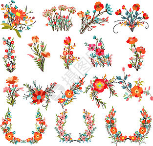 卡通可爱植物花卉矢量元素图片