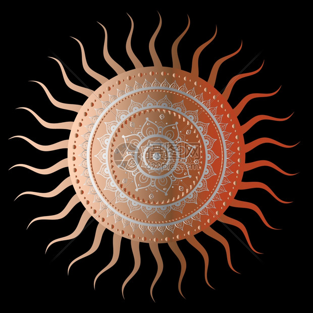 太阳的古代背景黑底的太阳金古图案