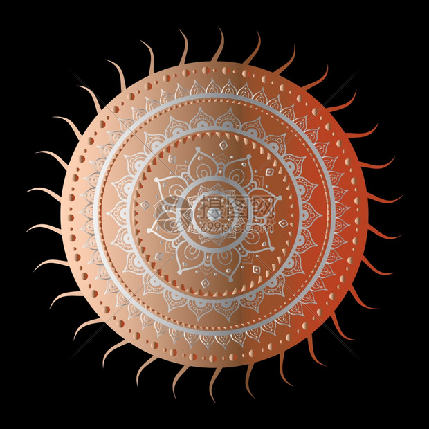 太阳的古代背景黑底的太阳金古图案