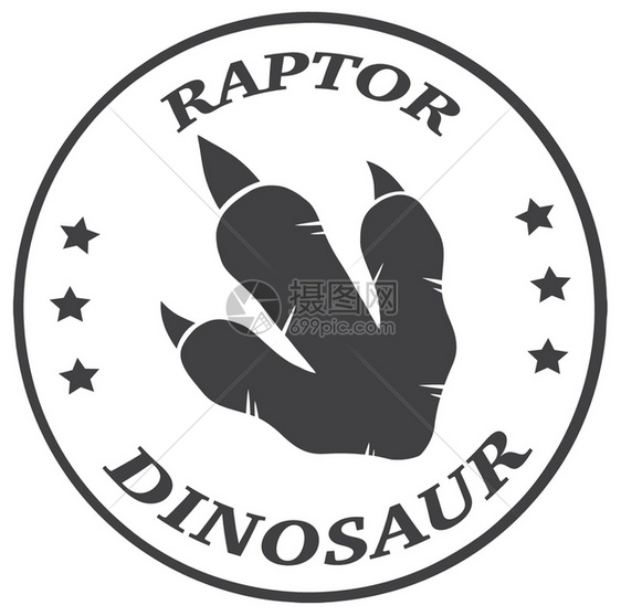 带有文字的恐龙足印环条设计图片