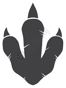 龙轴恐龙足迹白色背景孤立说明插画