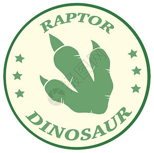 恐龙Paw打印环标签设计图片