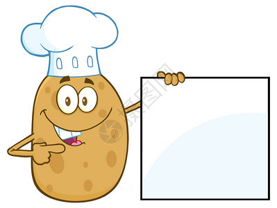 土豆厨师马铃薯特征指向空白符号图片