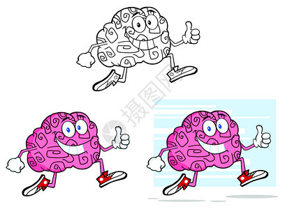 脑卡通字符慢跑和给予缩略图收藏集图片