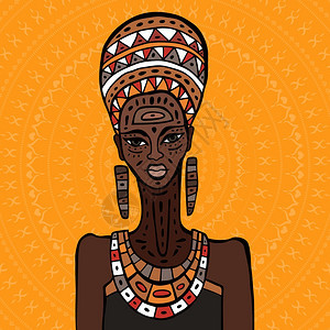 非洲妇女肖像族裔图解图片