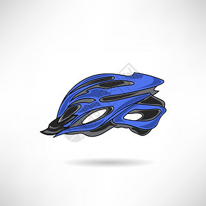 白色背景上孤立的蓝色自行车头盔BikeHelmet图片