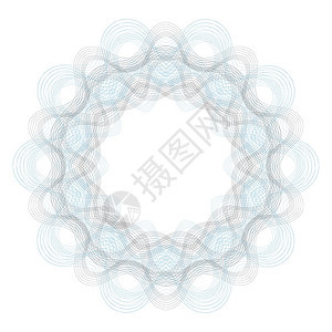 白色背景上孤立的装饰圆环波框架装饰图片