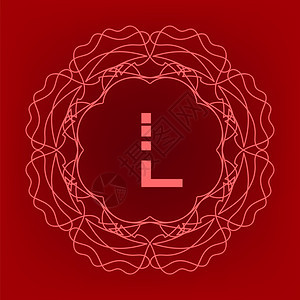 红色背景上的简单词L设计模板单词设计图片