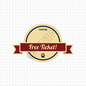 白色freeticket标签矢量艺术图形插图片