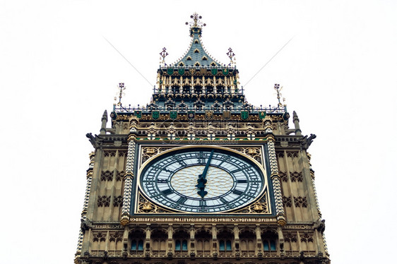 英国伦敦威斯敏特大本宫关闭钟塔图片