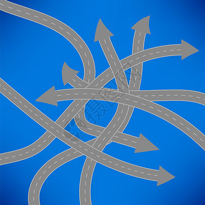 蓝背景道路图标概念图片