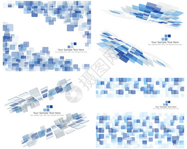 一组4遍地摘要背景蓝色图片
