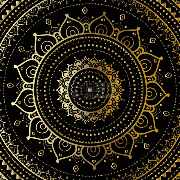 金色曼达拉黑人背景民族传统模式