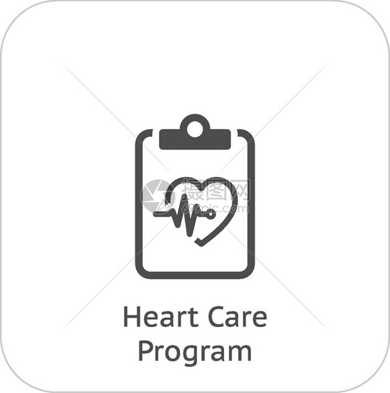 心脏病治疗方案和医服务图标平板设计图片