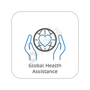 全球卫生援助图标平面设计孤立的光电站平面设计图片