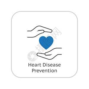 心脏病预防图标平面设计单独说明图片