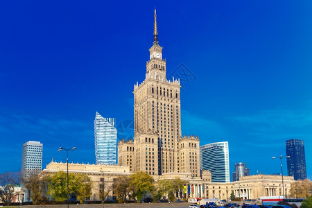 文化和科学宫PalacKulturyiNauki上午波兰华沙市中心波兰图片