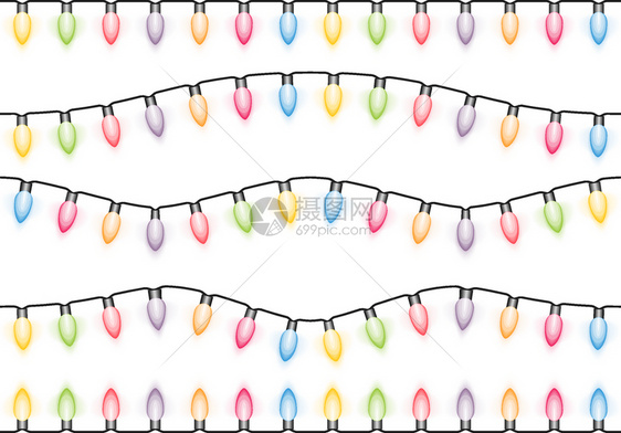 无缝圣诞灯图片