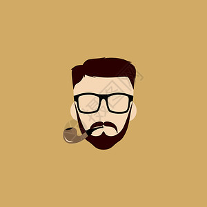 绅士模特插画-绅士模特卡通-老式绅士风格的海报与现实的帽子吸烟管