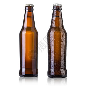 两瓶啤酒白纸上隔着两瓶啤酒图片