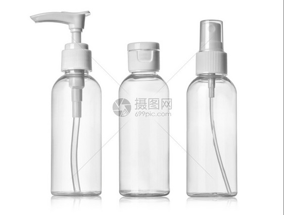 塑料清洁三瓶空白色底喷雾器泵图片