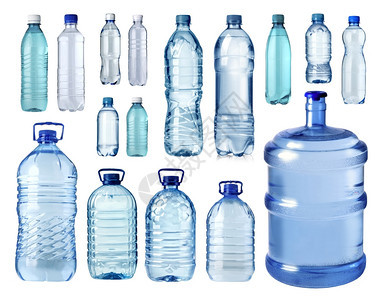 白色背景的塑料水瓶子异伏拉特图片