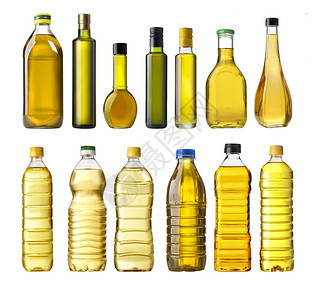 白上孤立的橄榄油瓶图片
