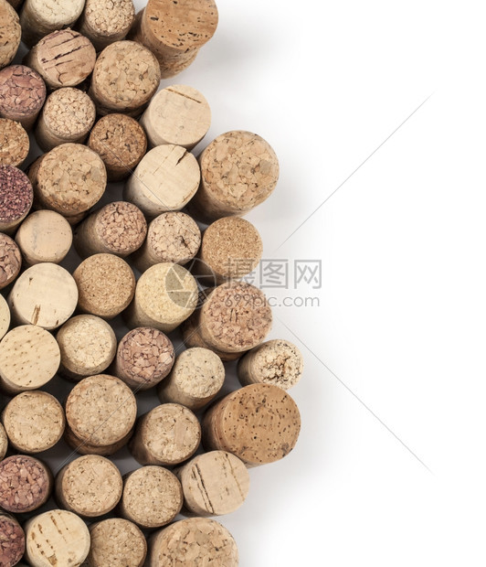 白背景孤立的Winecorks和corkscrewscorkscrew图片