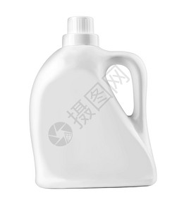 白塑料瓶用于液体洗衣涤剂清洁漂白或织物柔软并有剪路图片