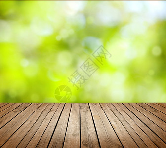 桌面绿色空木甲板桌有叶布OKh背景背景