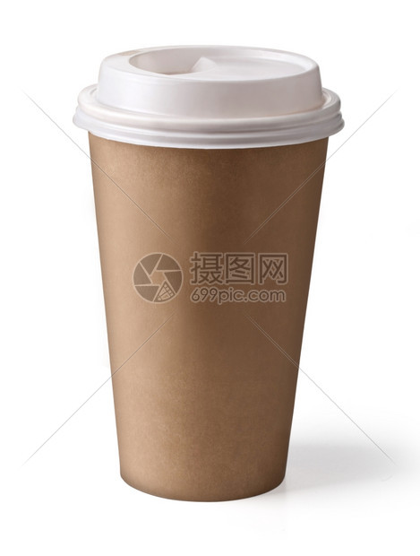 热水杯咖啡孤立在白色上有剪切路径图片
