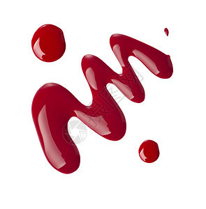 红色指甲油enamel滴样本在白上隔离图片
