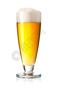 白色背景的啤酒杯背景图片