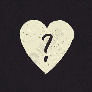 心脏形状的问号Grunge风格背景图片