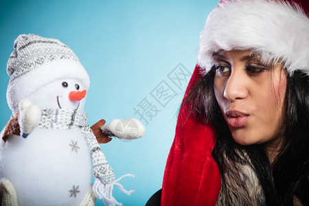 穿着雪人衣服庆圣诞1背景图片