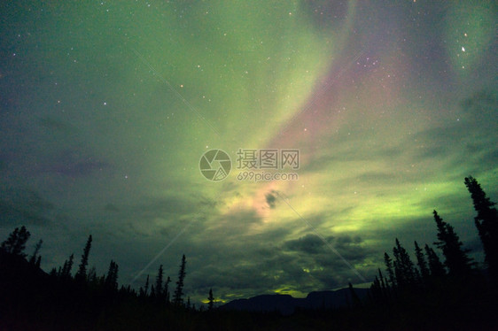 北极光出现在WrangellStElias公园图片