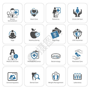 医疗和保健图标集平面设计单独说明平面设计图片