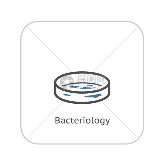 细菌学图标平面设计孤立说明测试图片