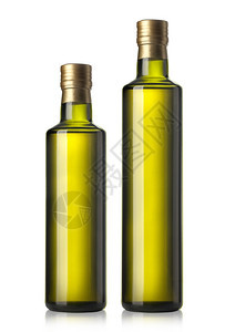 白色背景的两瓶橄榄油图片