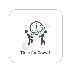 增长时间图标简单设计商业概念孤立说明商业概念图片