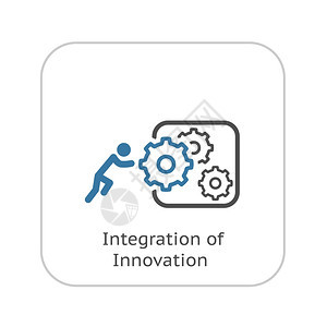 整合创新图标平板设计商业概念孤立说明平板设计图片