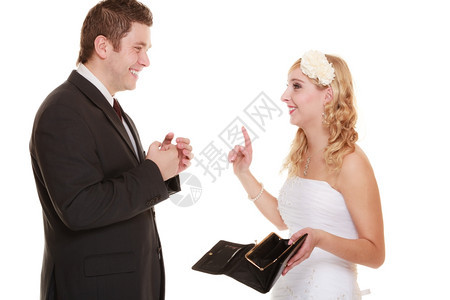 婚姻和金钱的高结费用概念图片