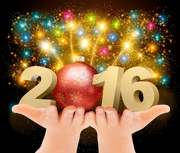新年快乐2016新年设计模板矢量插图图片